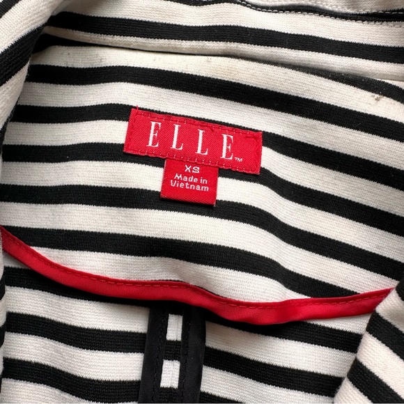 Elle Black and White Striped Knit Blazer, XS - Picture 3 of 13